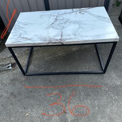 Small Coffee Table Or Art Table Faux Marble And Metal
