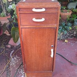 Queen Mary Nightstand - Original Second Class Mahogany Nightstand - Bakelite Handles - Formica Top and Fiddle Rails. RMS Queen Anne Mary Authentic Pie