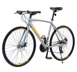 Assembled New 24-Speed Hybrid Road Bike for Adults, Men & Women - 700c Disc Brake Lightweight Aluminum Frame