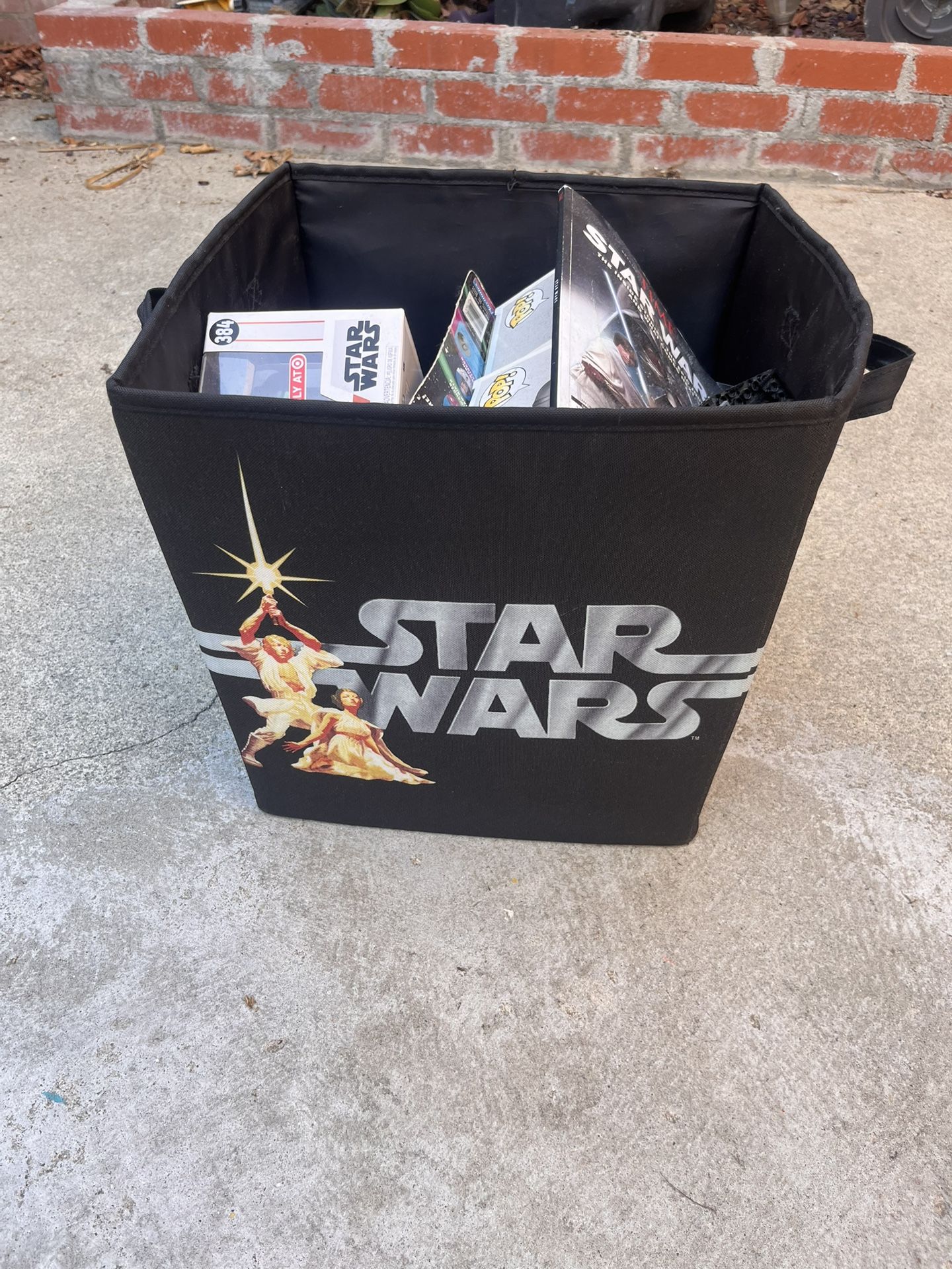 Star Wars Collecting Box With Funkos, VHS, Books , Toys And Frames 
