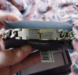 New Solid Stainless Steal Mens Bracelet Tags On Them With Original Box ..plenty Of Pics Up And Pick Up Only In Fall Rver  Or Best Offer