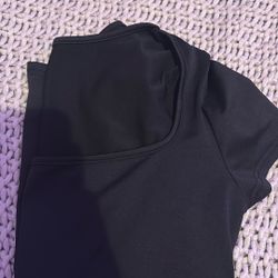 SHIEN Black Crop Top Body Suit 