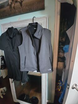 The North Face Gray Fleece Zip-Up Vest