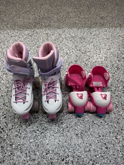 Girls Roller Skates Age 3-8 Adjustable