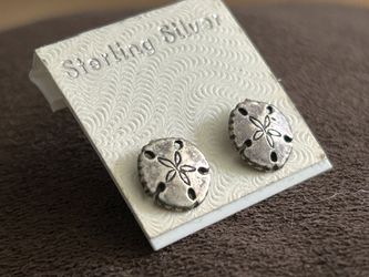 Sterling Silver Sand-Dollar Earrings 