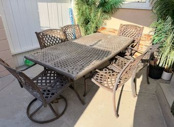 Cast Patio Dining Set with 6 Chairs
