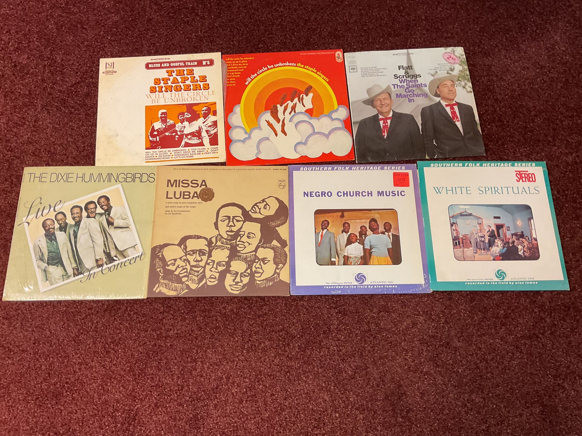 7 Vintage SPIRITUALS Vinyl Records