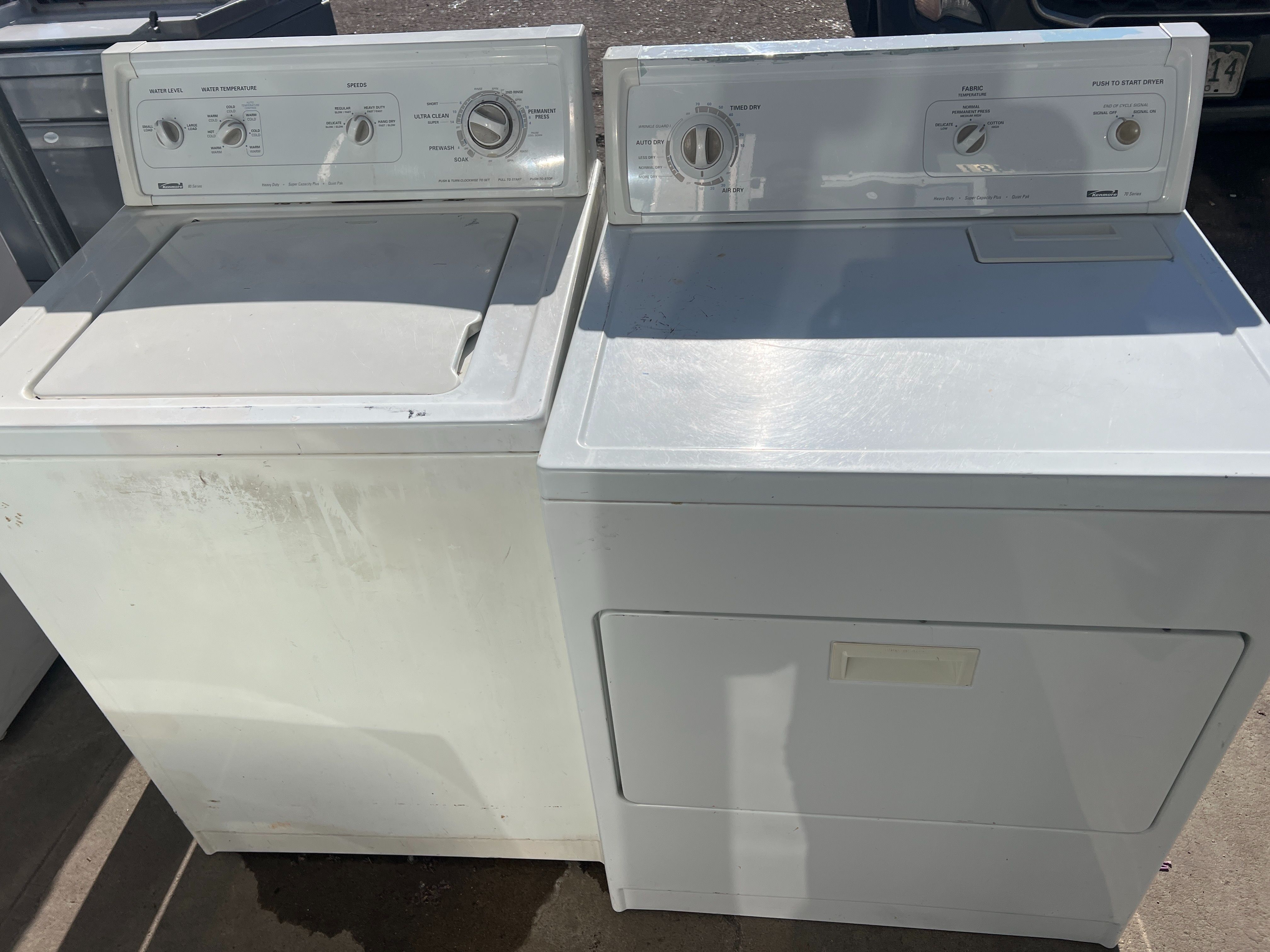Kenmore washer and dryer set , top load ,super capacity plus -free delivery