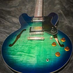 Epiphone 335 Dot AM Aquamarine Burst electric guitar