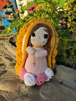 Handmade Crochet Virgin Mary Doll