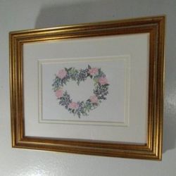 1995 MARY WATKE ARTWORK FRAMED PRINT 12"×9"