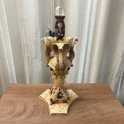 Egyptian King Tut Cobra Pyramid Statue with Dagger
