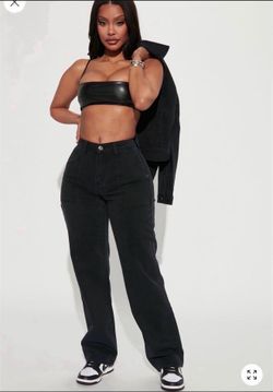 Black straight leg jeans