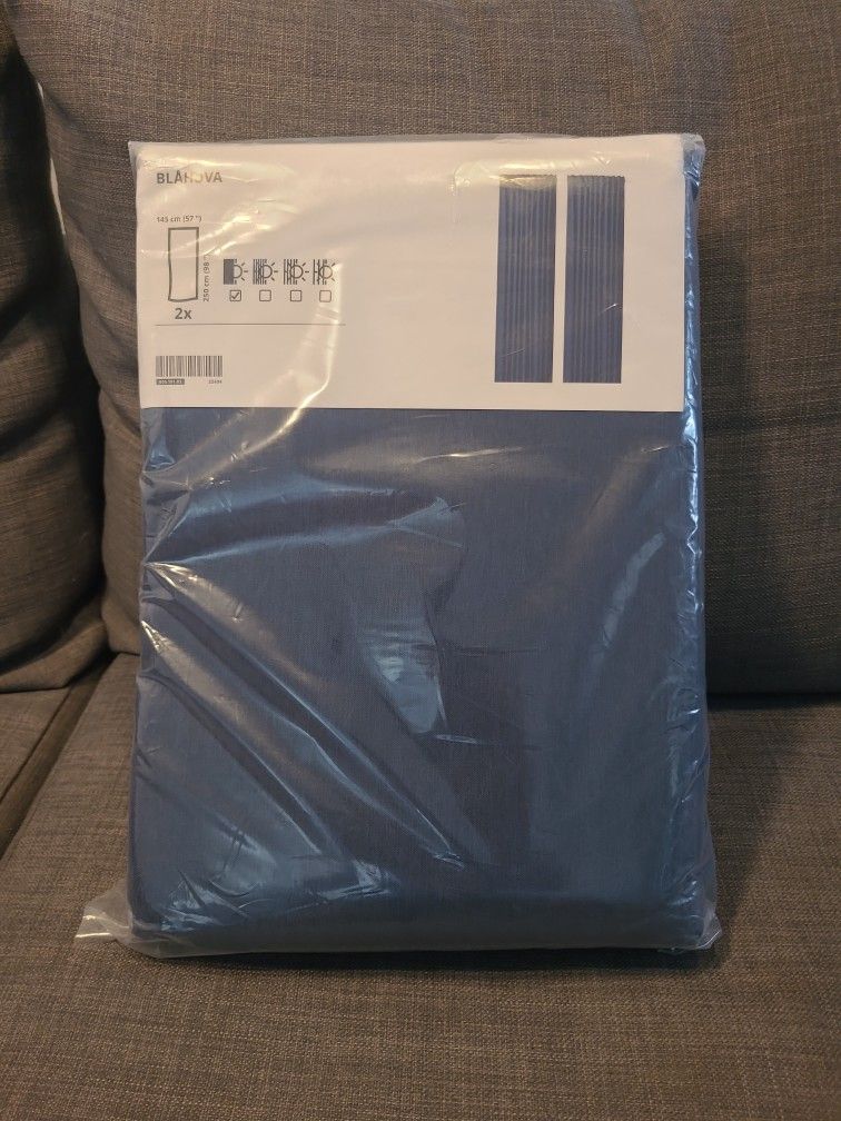 BLAHUVA black Out Curtains 1 Pair Dark Blue 57x98''