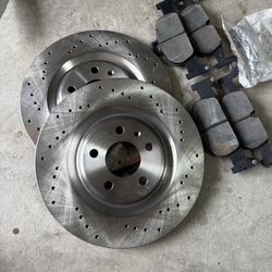 Drilled Brake Rotors + Pads for 2020 Audi A3 Quattro