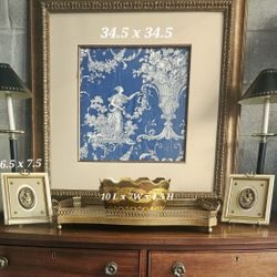 French Toile Paper Hanging Art