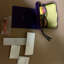 Gucci Pink Oval Men's Sunglasses