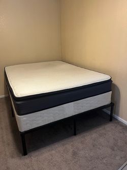 Queen size mattress, box spring and base