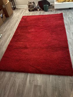 Large Red Shag Area Rug