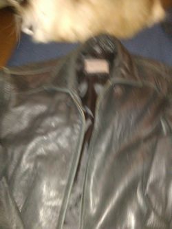 mens black leather jacket hathaway mens size m solid zip front used