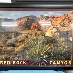 This item is a NEW framed wall art print featuring a scenic landscape of Red Rock Canyon in Las Vegas, Nevada.