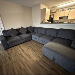 3 Piece Large Sectional Sleepover And Storage Couch