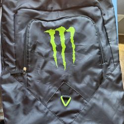 Monster Energy Drink Drawstring Backpack Black Green Gym Bag new