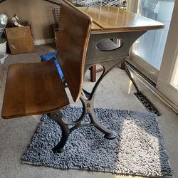 Antique child’s row school desk