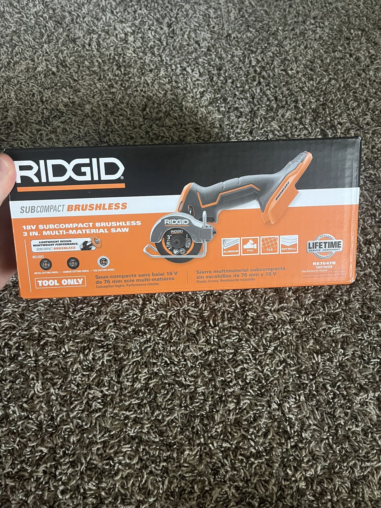 ridgid 18v subcompact brushless 3 in multi material saw