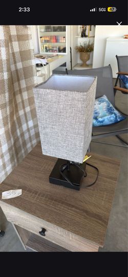Gray Table Lamp