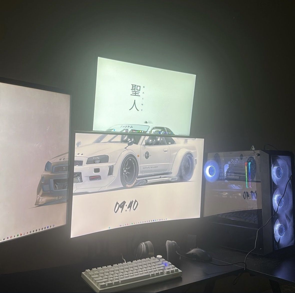 Whole Setup Monitors plus Pc EVERYTHING