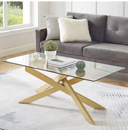 Gold Glass Coffee Table