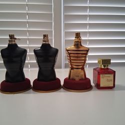 3 Jean paul gaultier Colognes and one baccarat Cologne really cheap price