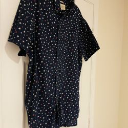 Men’s Denim & Supply Ralph Lauren Red White & Blue Stars AOP Shirt Size Large