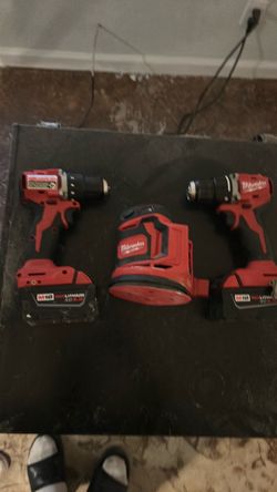 Two drills and sander
