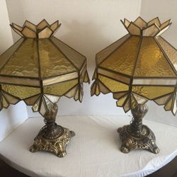Vintage Stained Glass Tiffany Style Lamps