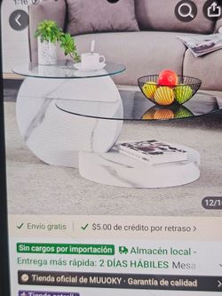Mesa de centro de cristal ,mesa moderna para espacios pequeños