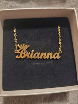 name pendant with necklace
