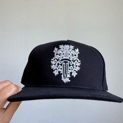 Chrome Hearts Waxed Denim Dagger Logo Baseball Hat