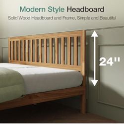 12 Inch King Size Bed Frame Wooden King Bed Frame and Headboard, King-Size BedFrame with Headboard Natural Bed Foundation, No Box Spring Needed, Easy 