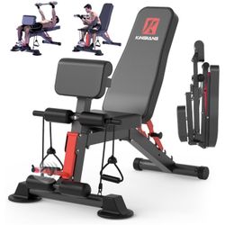 Adjustable Weight Bench,Utility Workout Bench Foldable Incline Decline Benches for Home Gym Full Body Workout,Load 600LBS