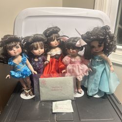 Set Of 5 Pre-owned Authentic Marie Osmond  Vinyl 12 inches Dolls  