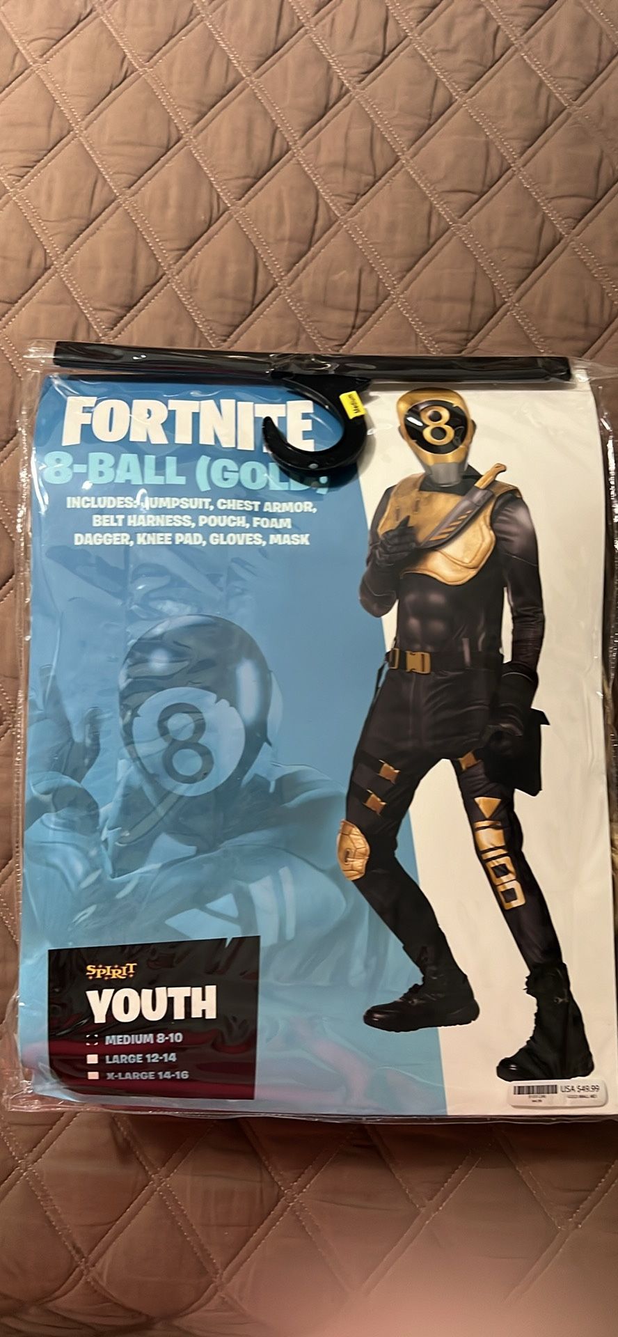 Fortnite Kids Costume-8-Ball (Gold)