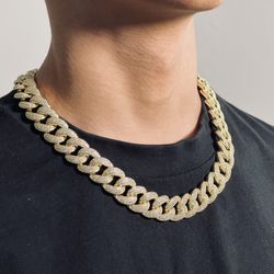 Iced Out Brand New Cuban Link Chain Set 