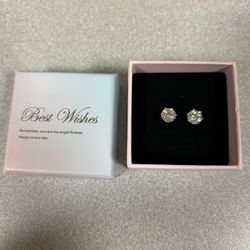 Diamond Earrings 1 Carat VVS 925 Silver