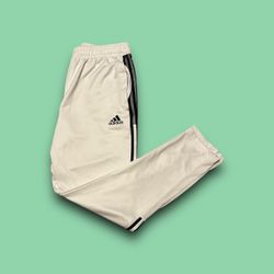 Adidas 3 stripe tapered track pants white mens XLT