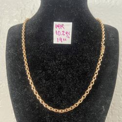14K Yellow Gold Chain For Wedding 10.2Gr 19 Inches Long 