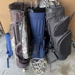 Golf clubs and bags