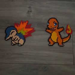 Charmander And Cyndaquil Pokemon Perler Bead/ Pixel Art