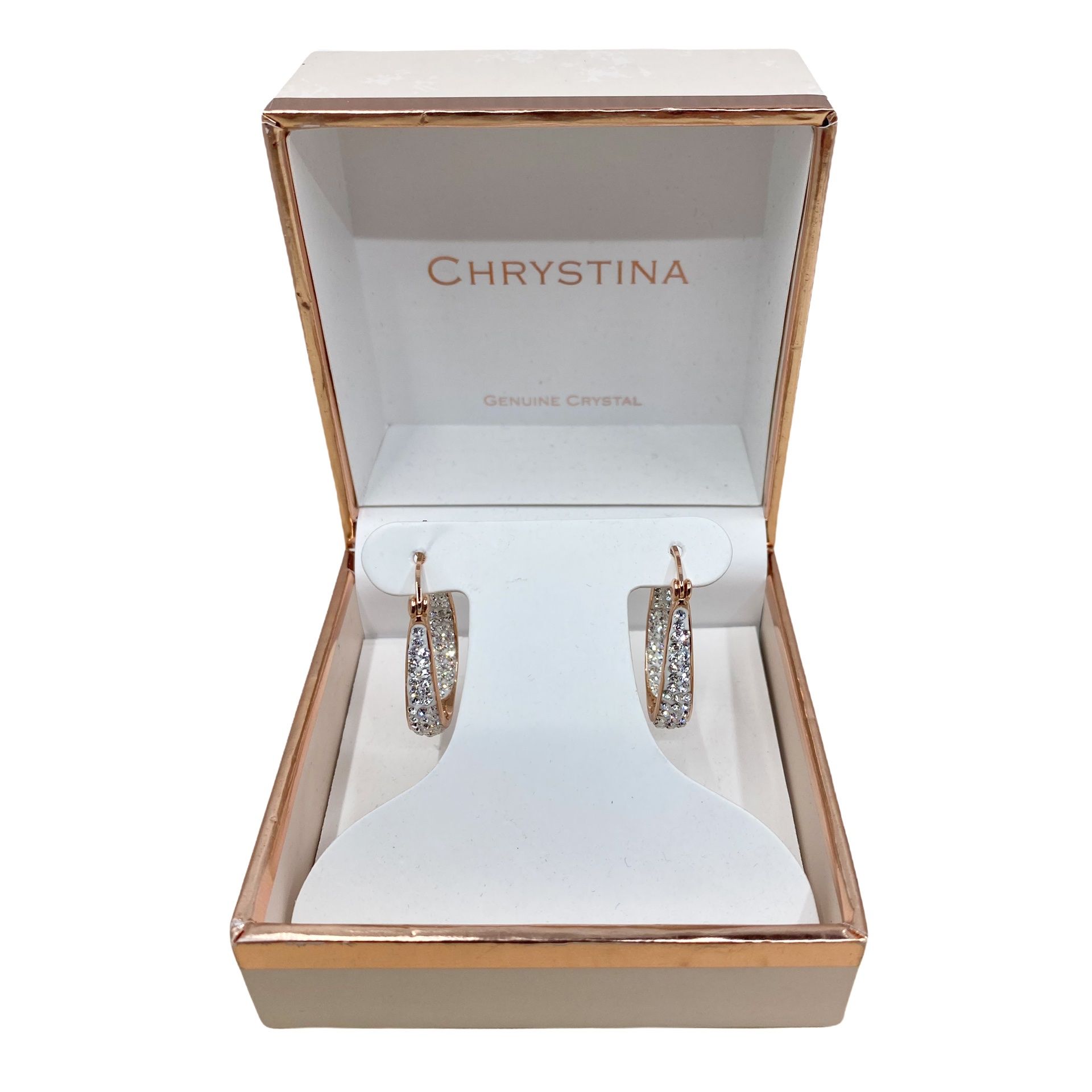 Chrystina genuine sale crystal hoop earrings